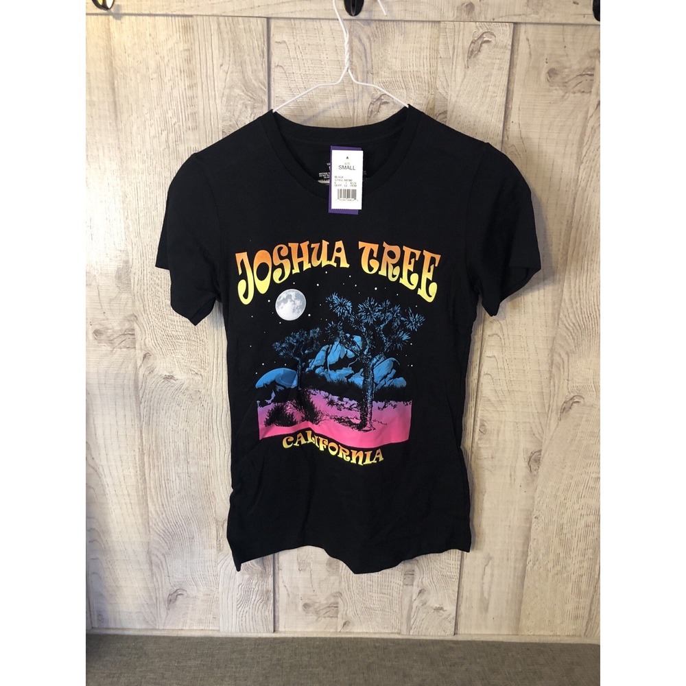Joshua Tree California Graphic T-Shirt Mens Small Black Cotton Short Sleeve